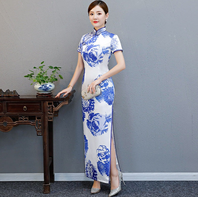 chinese blue dress size Blue Traditional Chinese Dress