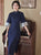 Vintage Retro Qipao Dress with Silk Linen and Trumpet Sleeves