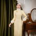 New Chinese Style Qipao Dress with Auspicious Cloud Embroidery - Winter Long Sleeve Cheongsam for Women
