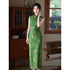 Sleeveless Green Cheongsam Vintage Qipao for Women Summer Chinese Style