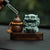 Black Sandstone Pixiu & Walnut Wood Gourd Ornament Car Dashboard Fragrance Decor