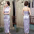 Backless Brokat Cheongsam Floral Chinese Dress Abendkleid