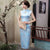 Robe Chinoise Florale Traditionnelle Cheongsam Brocart Sans Manches