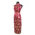Vestido de noche chino con patrón de paisley cheongsam de brocado sin espalda