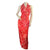 V Neck Brocade Cheongsam Floral Chinese Dress With Lapel