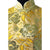 Vestido chino cheongsam con patrón de flores doradas y mangas casquillo