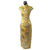 Chinesisches Cheongsam-Kleid mit Flügelärmeln und vergoldetem Blumenmuster