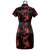 Kurzarm-Cheongsam-Cheongsam-Minikleid mit Blumenmuster aus Brokat