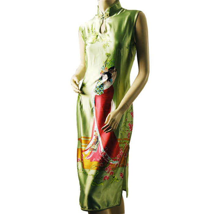 Ancient China Lady Portrait Pattern Cheongsam Chinese Dress