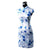 Cap Sleeve Floral Cheongsam Knee Length Chinese Dress