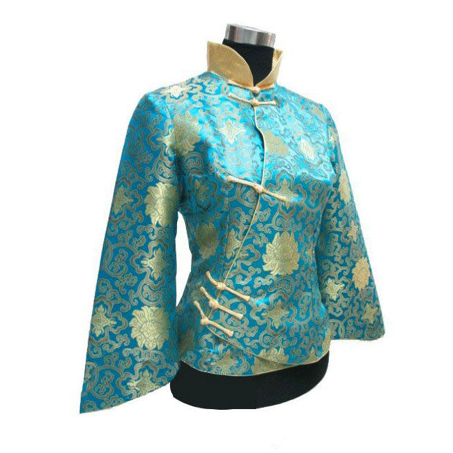 Mandarin Sleeve Stand Collar Chinese Jacket with Strap Buttons – IDREAMMART