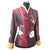 Chinesische Jacke aus Taft mit Blumenstickerei und V-Ausschnitt