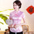 Chinesisches Hemd aus Brokat mit Mandarinkragen und Blumen