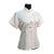 Camicia cinese a maniche corte in misto seta con ricamo floreale