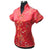 Camicia cinese broccato con motivo drago e fenice con scollo a V
