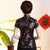 Chemise chinoise en brocart à motif dragon et phénix à manches courtes