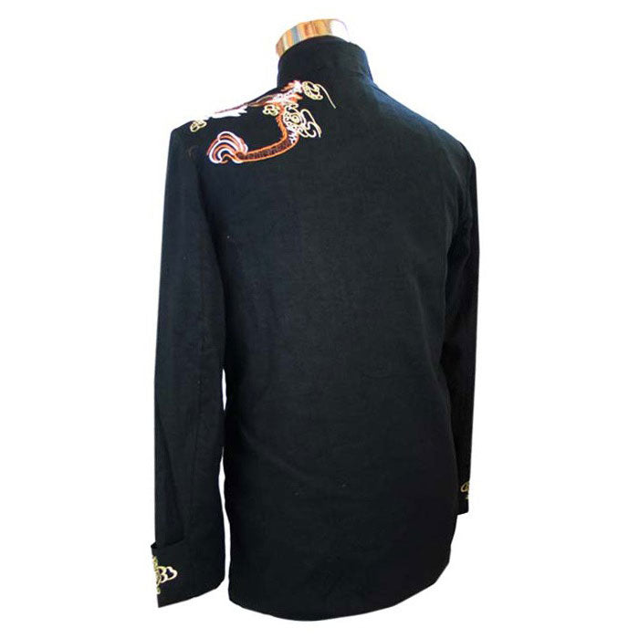 Long Sleeve Dragon Embroidery Chinese Kung Fu Shirt