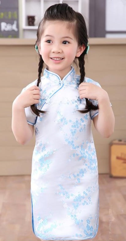 Floral Brocade Kid's Cheongsam Qipao Dress