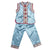 Silk Blend Kid's Suit with Floral Embroidery Edge