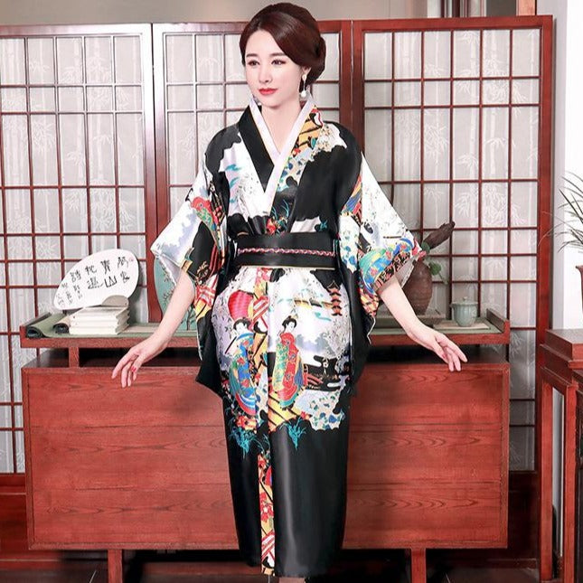 Lady Portrait Pattern Traditional Japanese Kimono Lady Portrait Pattern Traditional Japanese Kimono