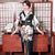 Kimono japonés tradicional con patrón de retrato de dama
