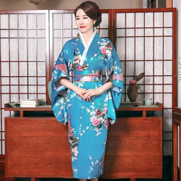 tælle Afvist spor Kimono giapponese tradizionale con motivo a pavone – IDREAMMART