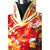 Robe de mariée chinoise florale à manches mandarines et col standard