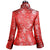 V Neck Floral Brocade Chinese Jacket with Butterfly Button