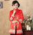 Abrigo chino de mezcla de seda con bordado floral y cuello alto