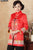 Cappotto a vento cinese in misto seta con ricamo floreale con colletto in piedi