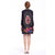 Long Sleeve Knee Length Floral Chinese Style Wind Coat with Strap Buttons