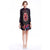 Long Sleeve Knee Length Floral Chinese Style Wind Coat with Strap Buttons