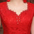 Cap Sleeve Knee Length Lace Chinese Wedding Dress