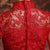 Mandarin Collar Illusion Neck Lace Chinese Wedding Party Dress