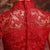 Chinesisches Hochzeitskleid mit Mandarinkragen und Illusionsausschnitt
