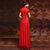 Short Sleeve Cheongsam Top Chiffon Skirt Chinese Wedding Dress