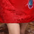 Phoenix Embroidery Lace Applique Knee Length Chinese Wedding Dress