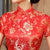 Traditionelles chinesisches Cheongsam-Brautkleid aus Brokat mit Paisley-Muster