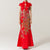Key Hole Neck Peacock Sequins Mermaid Chinese Wedding Party Dress