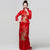 Robe de soirée de mariage chinoise à manches 3/4 à paillettes Phoenix