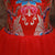 Vestido de novia chino con falda de tul superior de brocado hasta la rodilla