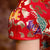 Vestido de novia chino con falda de tul con brocado y lazo