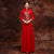 Vestido de novia chino con top cheongsam de encaje con lentejuelas de Phoenix