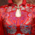 Mandarin Duck Pattern Long Sleeve Top Chinese Wedding Dress