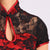 Abito da ballo in pizzo stile cheongsam con collo illusione con scollo a goccia