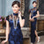 Illusion Neck Cheongsam Style Lace Prom Dress with Rhinestones