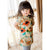 Robe Cheongsam en coton à mancherons et à fleurs emblématiques pour enfants