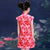 Abito Qipao floreale Cheongsam per bambini con maniche ad aletta