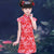 Vestido Qipao floral cheongsam de manga corta para niños
