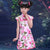 Vestido qipao floral cheongsam de manga corta para niños pequeños